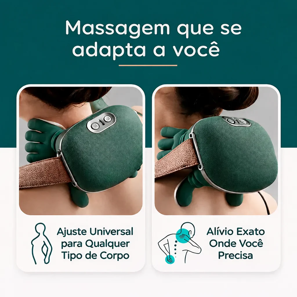 Massagem que se adapta a você – ajuste universal e alívio exato onde você precisa